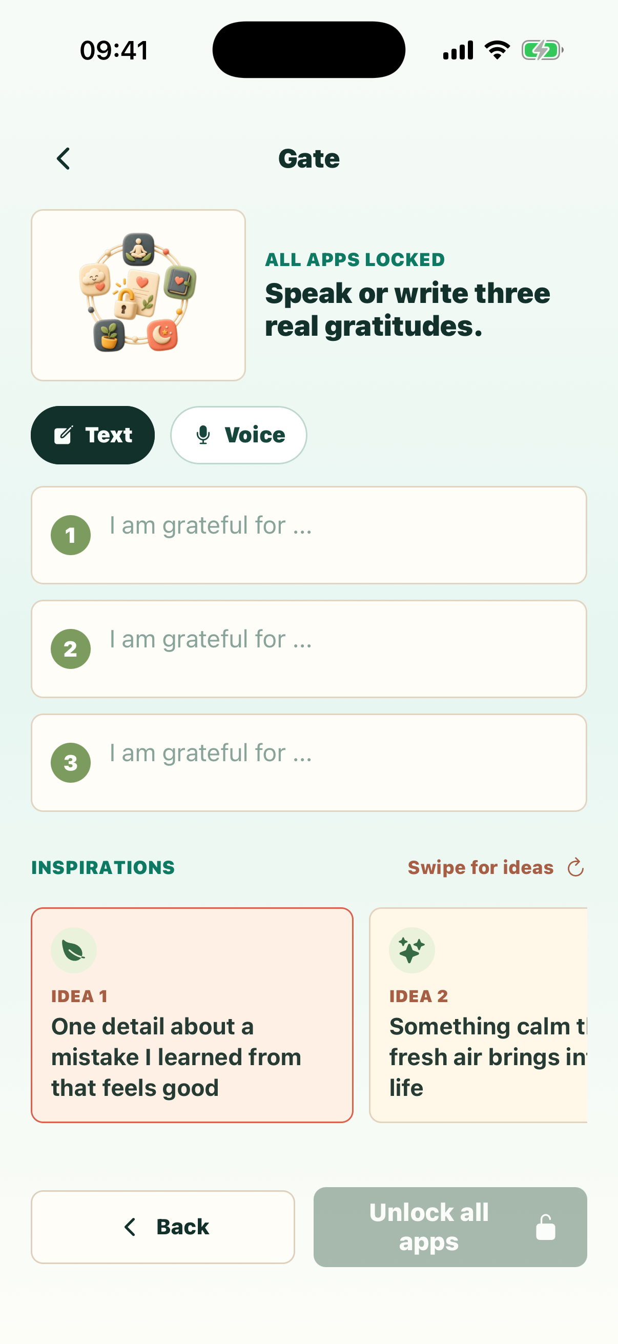 GrateGuard gate asking for three gratitudes
